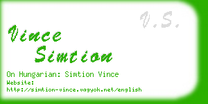vince simtion business card